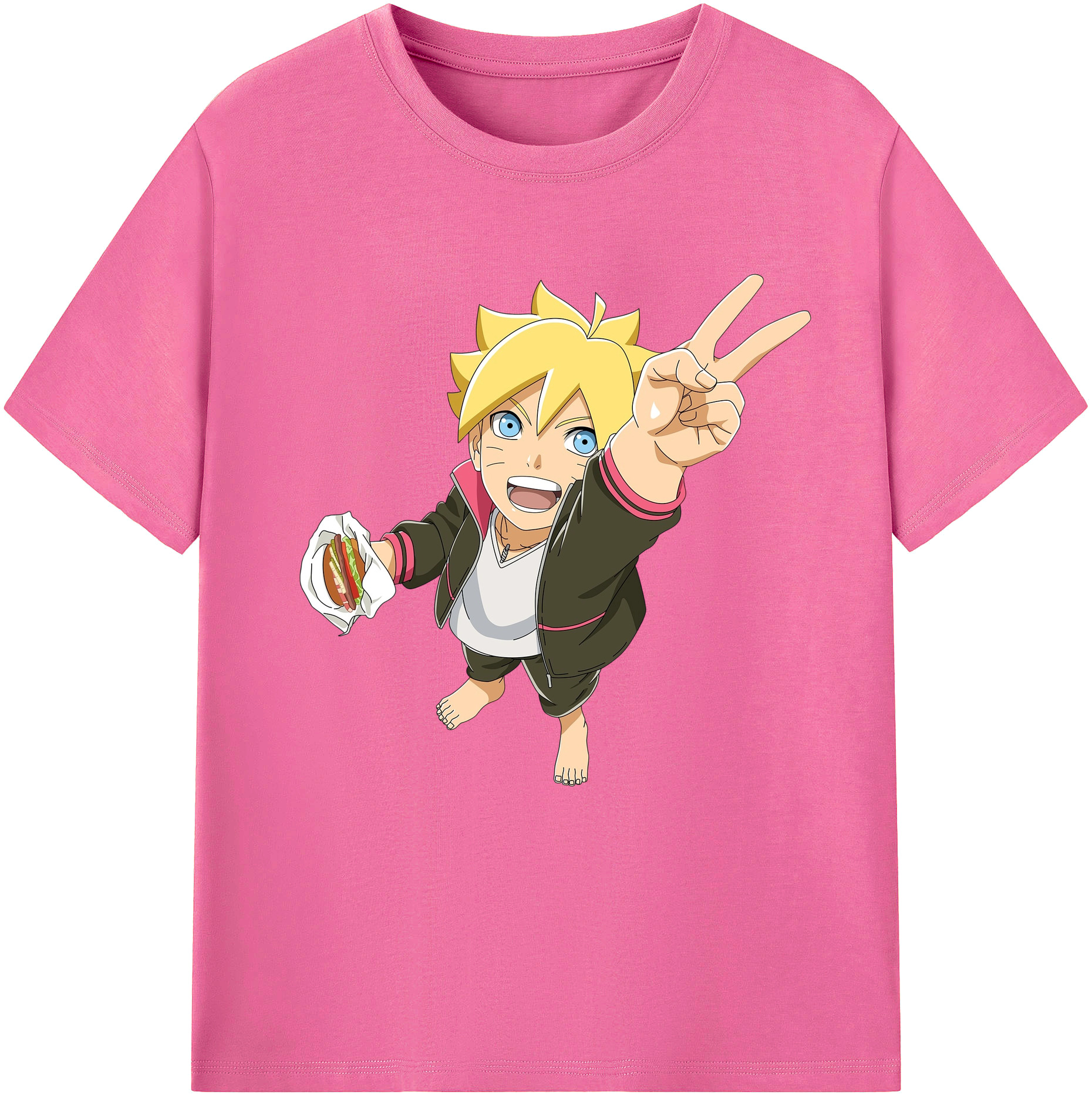 （画像用） NARUTO -ナルト- うずまき ボルト Uzumaki Boruto レディースカジュアルプリントTシャツ（綿100％）